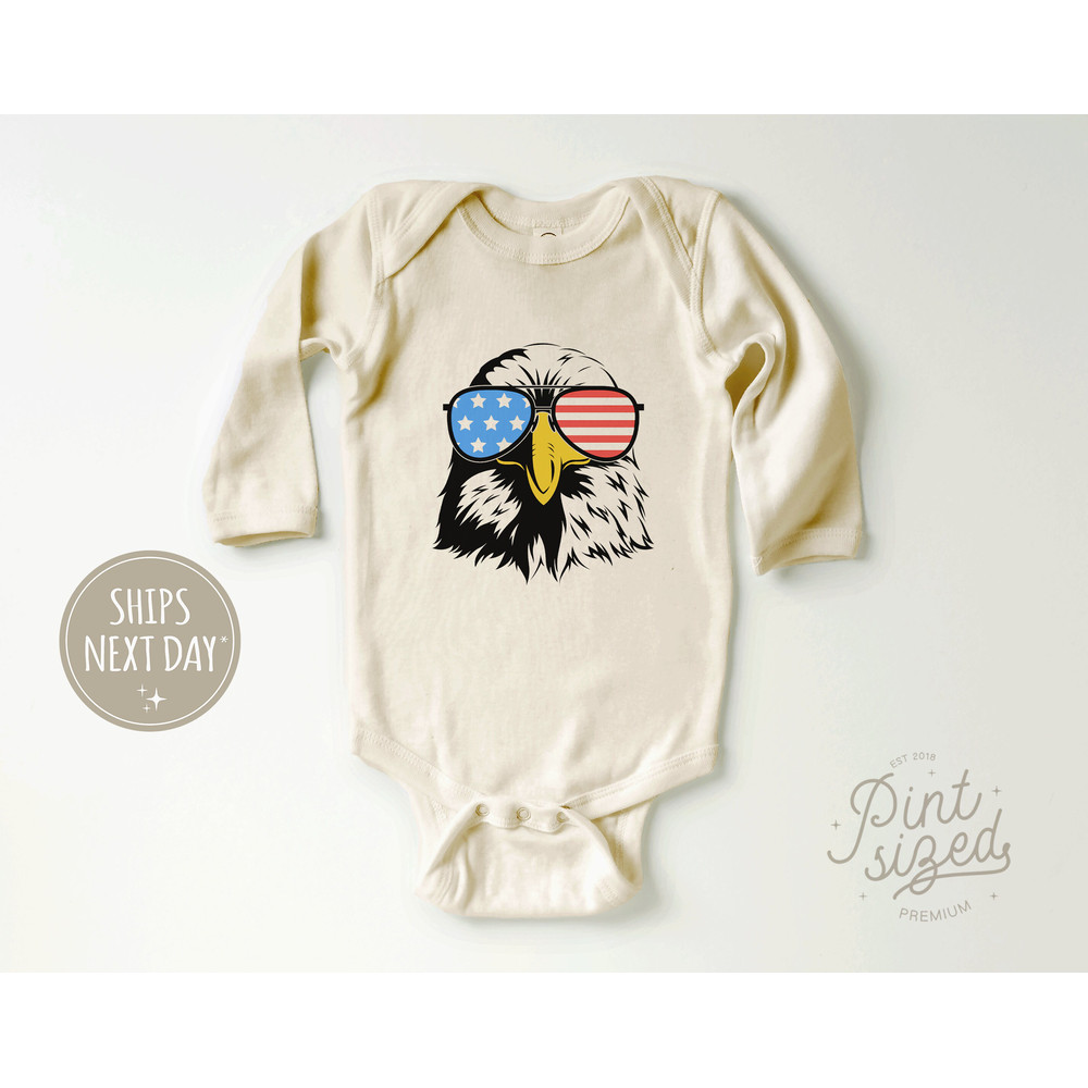 Patriotic Eagle Toddler Shirt - Boys America Natural Tee - 4th of July Kids Shirt - 3.jpg