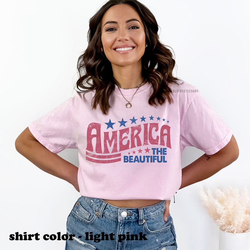 Retro America Usa Patriotic T shirt, Memorial Day Shirt, Patriotic Shirt, Womens July 4th Shirt, American Shirt, America The Beautiful Tee - 4.jpg