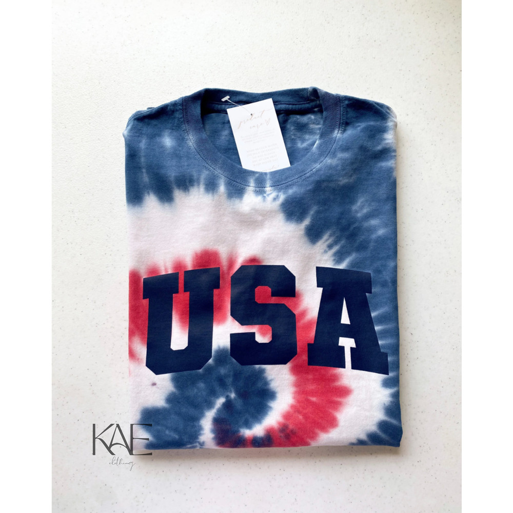 Tie Dye USA T-Shirt  Red White Blue  Fourth of July - 4.jpg