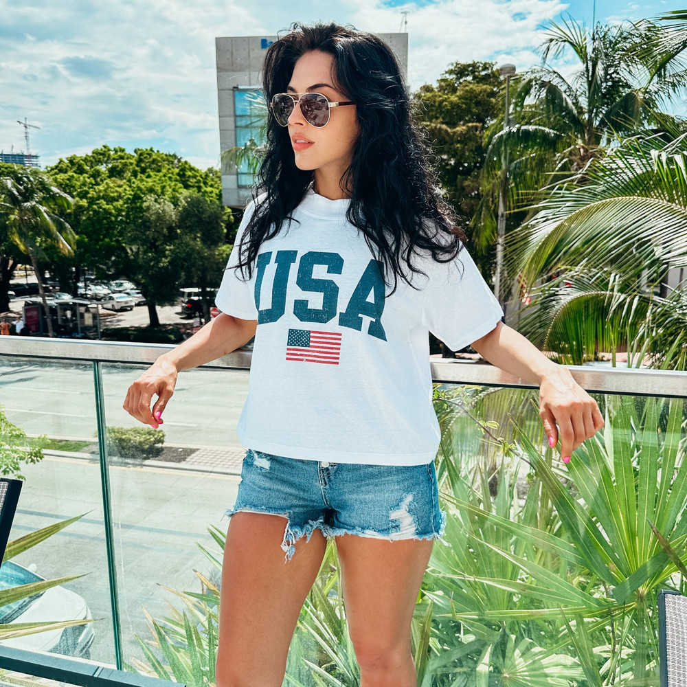 USA Boxy Tee Oversized Cropped Length Shirt, July 4 Graphic Tee, Retro July 4 Shirt, USA Shirt, Patriotic Tee, America Tee, Oversized Tee - 4.jpg