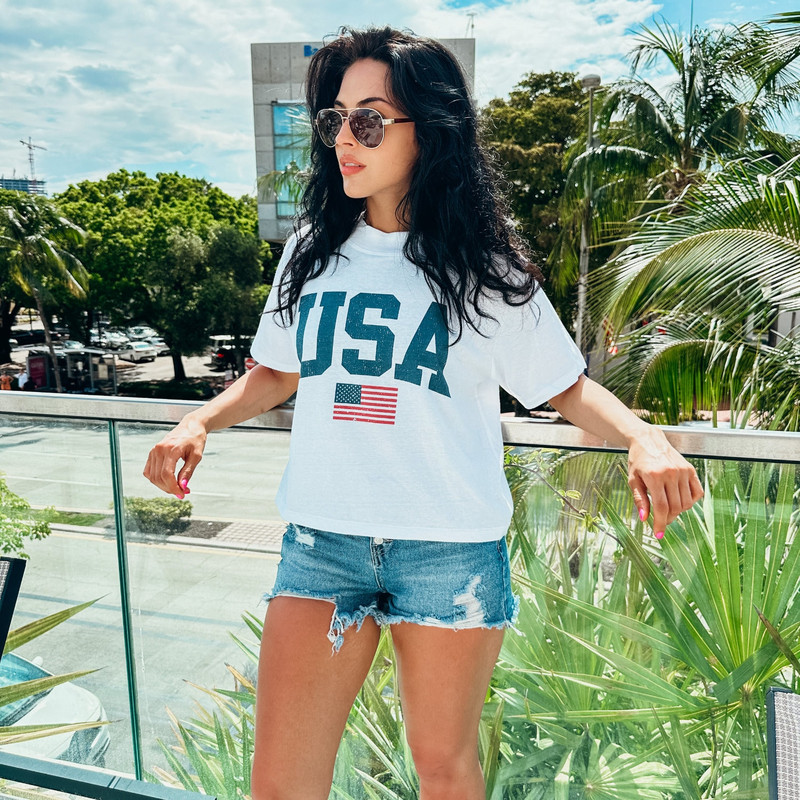 USA Boxy Tee Oversized Cropped Length Shirt, July 4 Graphic Tee, Retro July 4 Shirt, USA Shirt, Patriotic Tee, America Tee, Oversized Tee - 4.jpg