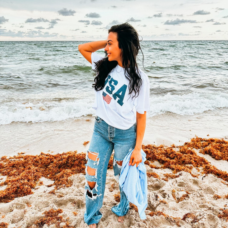 USA Boxy Tee Oversized Cropped Length Shirt, July 4 Graphic Tee, Retro July 4 Shirt, USA Shirt, Patriotic Tee, America Tee, Oversized Tee - 5.jpg