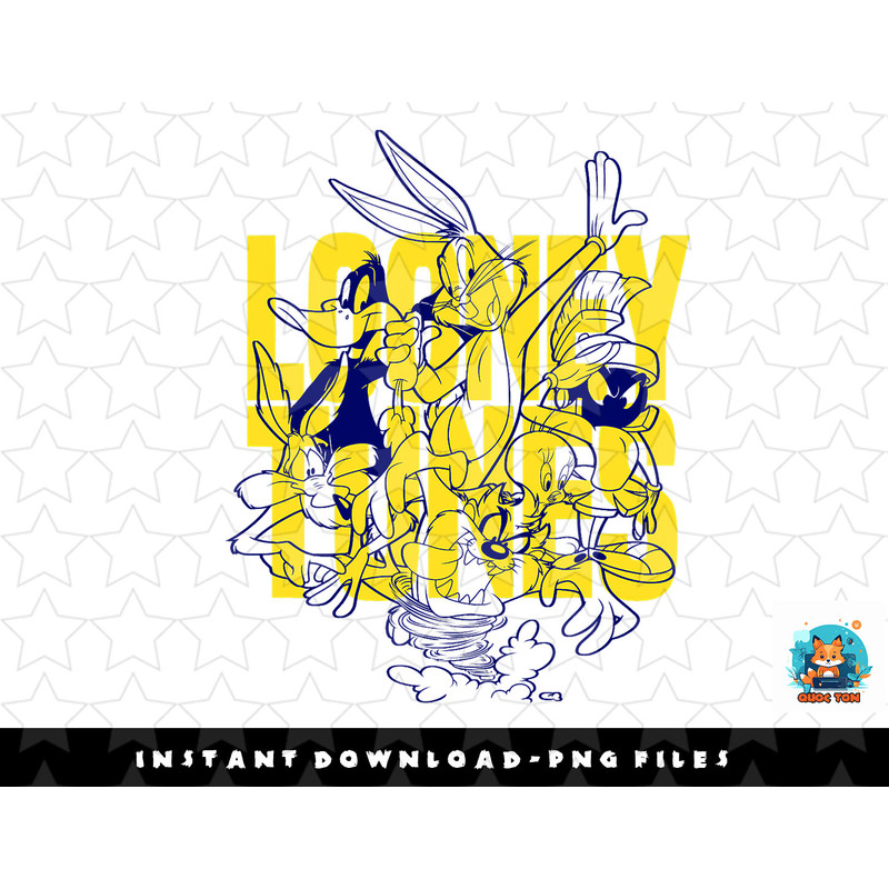 Looney Tunes Group Shot Line Art Logo png, sublimation, digital download.jpg