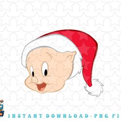 looney tunes christmas porky pig santa big face png, sublimation, digital download