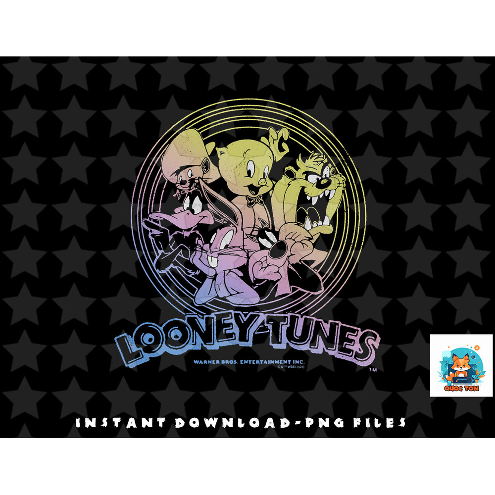 Looney Tunes Group Shot Neon Negative Logo png, sublimation, digital download.jpg
