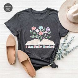 floral book graphic tees, librarian clothing, gifts for friend, reading outfit, flower vneck t-shirt, reading book tshir