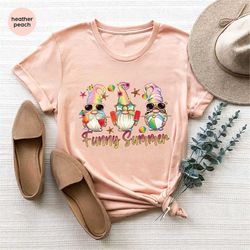 cute gnome graphic tees, floral summer t-shirt, ice cream t-shirt, watermelon clothing, kids outfit, gifts for her, flow