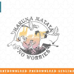 disney the lion king hakuna matata no worries outline png, sublimation, digital download