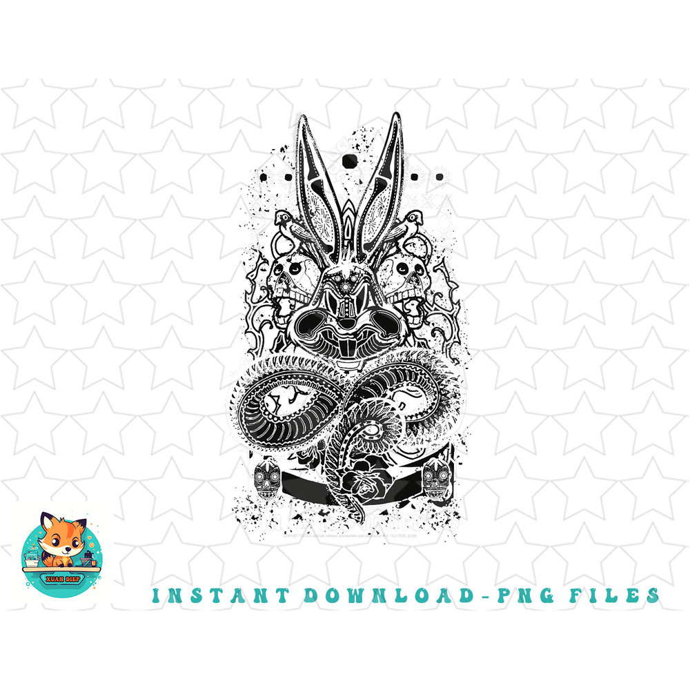 Looney Tunes Dia De Los Muertos Bugs Bunny Dark Portrait png, sublimation, digital download.jpg