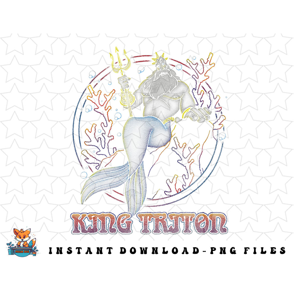 Disney The Little Mermaid King Triton Coral Circle Throne png, sublimation, digital download.jpg