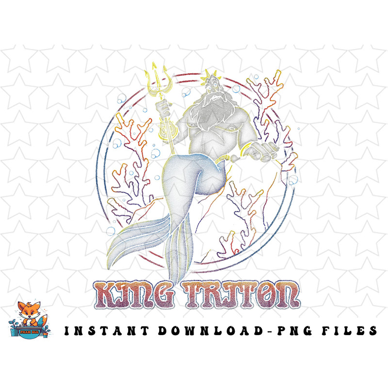 Disney The Little Mermaid King Triton Coral Circle Throne png, sublimation, digital download.jpg