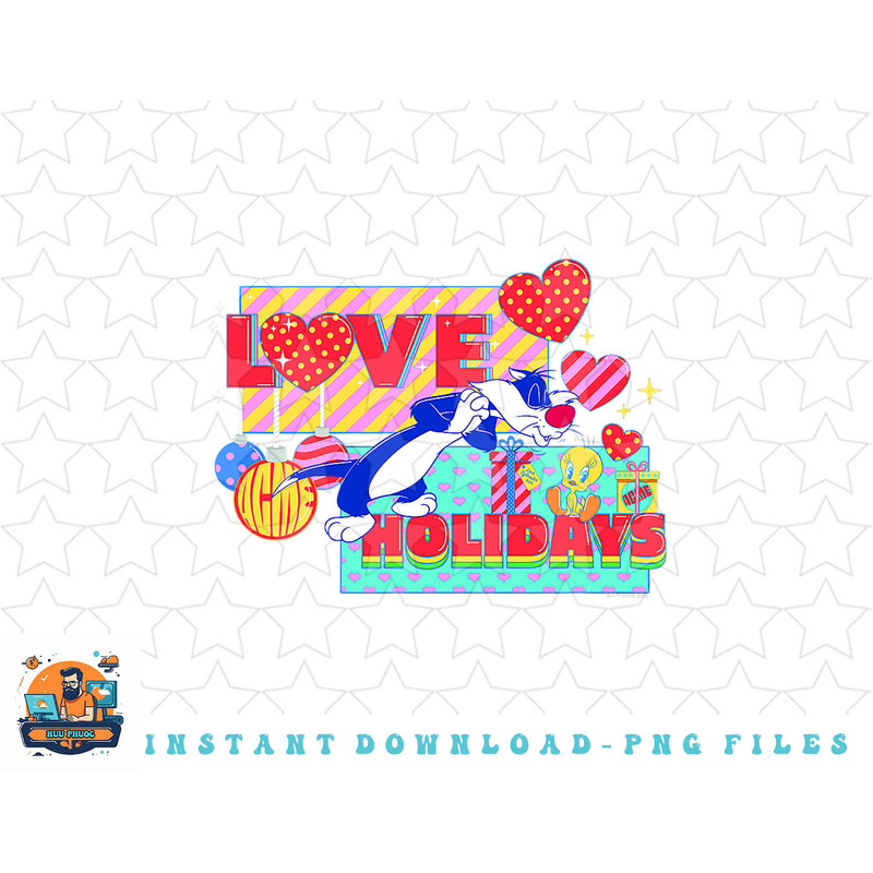 Looney Tunes Christmas Sylvester and Tweety Holiday Love png, sublimation, digital download.jpg