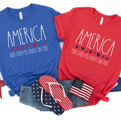 women's america god shed his grace on thee 4th of july shirt