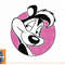 Looney Tunes Pepe Le Pew Pink Circle Portrait png, sublimation, digital download.jpg