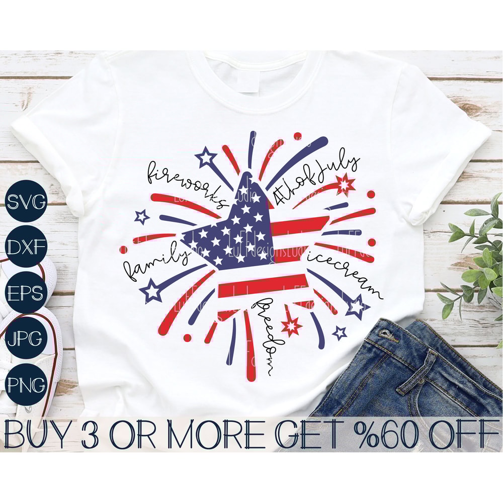 Firework SVG, 4th of July SVG, Patriotic SVG, American Flag Svg, Kids Shirt Svg, Png, Svg Files For Cricut, Sublimation Designs Downloads - 1.jpg