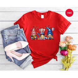independence day shirt, kids gnome tee, american flag shirt, 4th of july toddler tshirt, usa graphic tees, freedom cloth