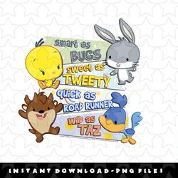 looney tunes group smart as bugs text png, sublimation, digital download