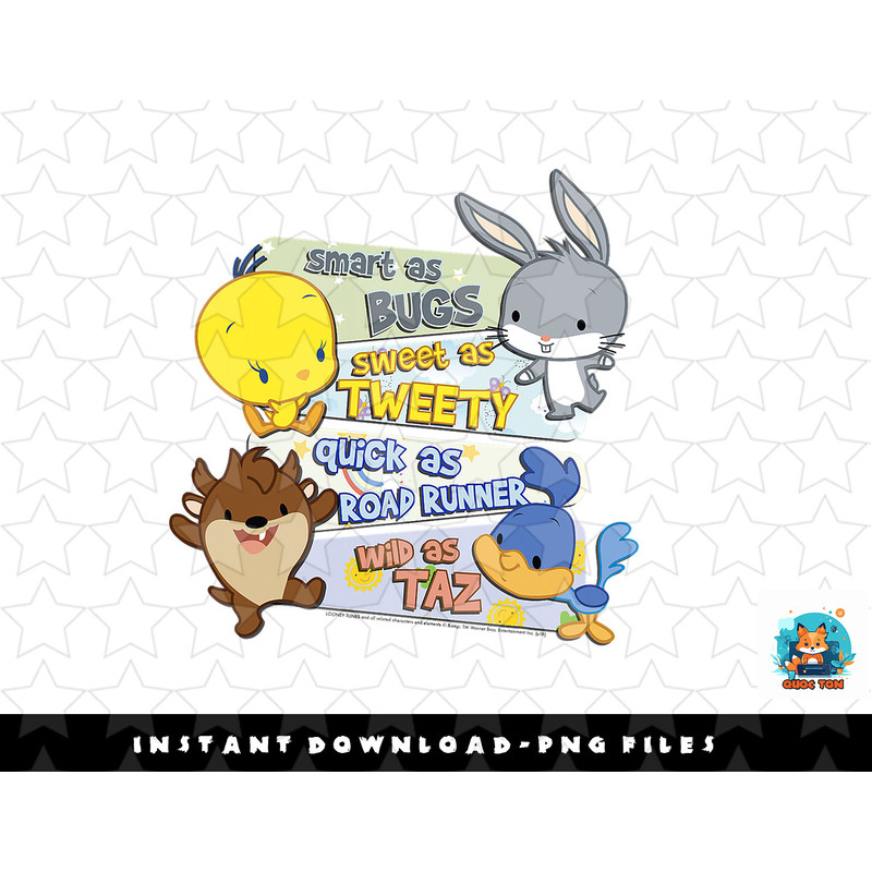 Looney Tunes Group Smart As Bugs Text png, sublimation, digital download.jpg