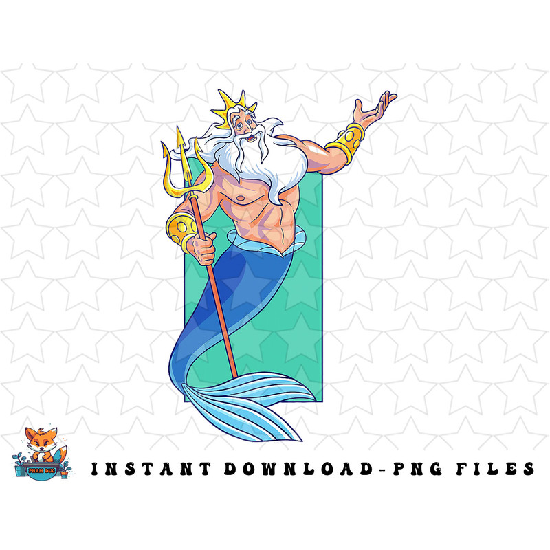 Disney The Little Mermaid King Triton Portrait png, sublimation, digital download.jpg