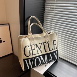large-capacity canvas bag new fashion shoulder bag shopping bag commuter bag tote bag