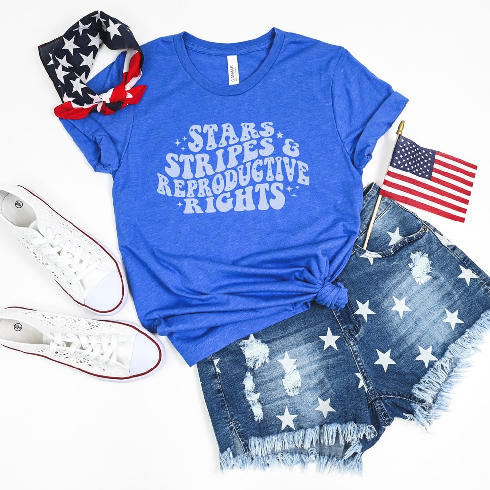 Women's July 4th T-shirt, Stars Stripes and Reproductive Rights Shirt, women's rights shirt, Pro-Choice Fourth of July, Patriotic Feminist - 8.jpg