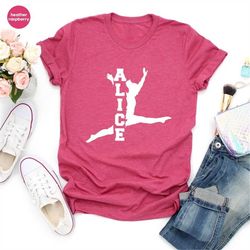 personalized gymnastics tshirt, gymnastics mom vneck shirt, cool customized graphic tees, trendy birthday gifts, sports