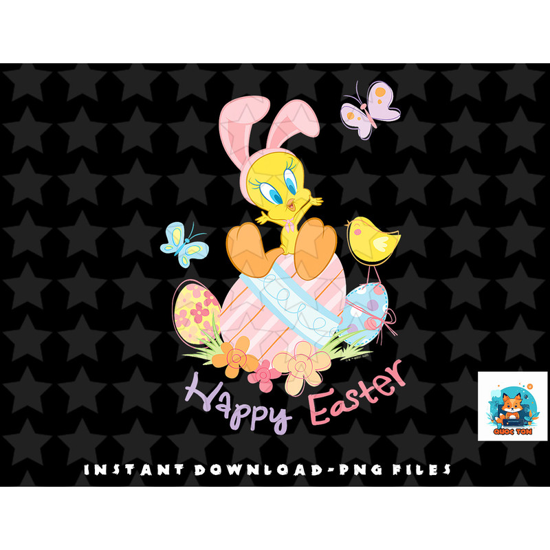 Looney Tunes Happy Easter Tweety With Bunny Ears png, sublimation, digital download.jpg
