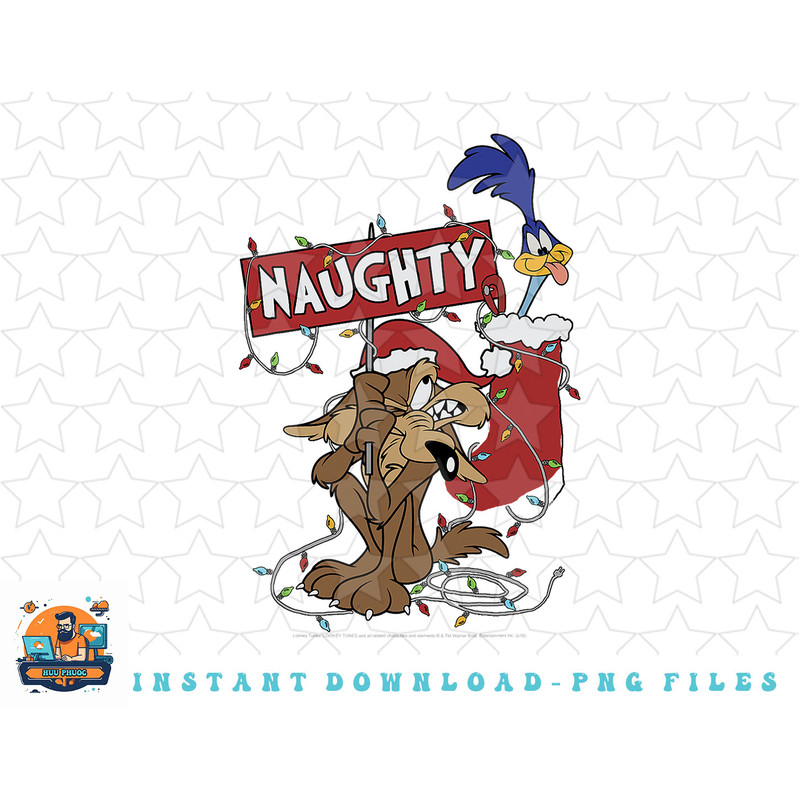 Looney Tunes Christmas Wile E. Coyote & Road Runner Naughty png, sublimation, digital download.jpg