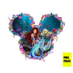 the little mermaid png, little mermaid png, mickey mouse png, pincess disney png, disney png, halle bailey png