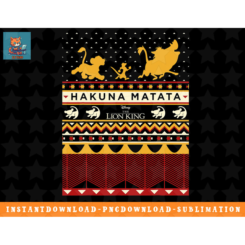 Disney The Lion King Hakuna Matata Ugly Sweater Style png, sublimation, digital download.jpg