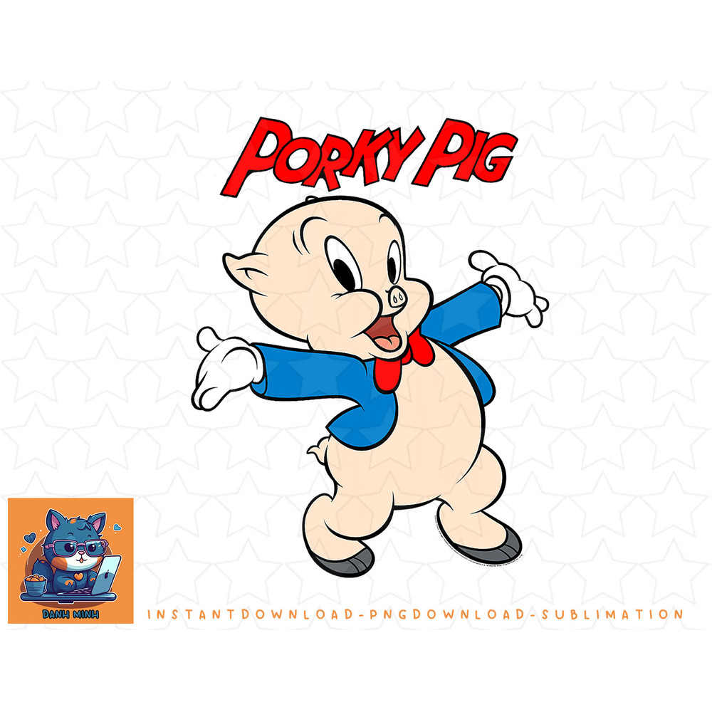 Looney Tunes Porky Pig Vintage Portrait png, sublimation, digital download.jpg