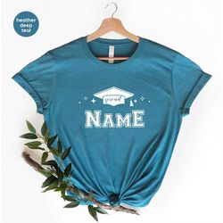 custom graduation party tshirt, matching senior year clothing, personalized class of 2023 graphic tees, gifts for friend