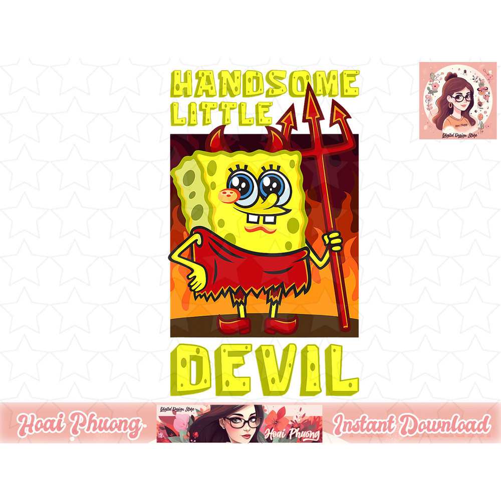 Mademark x SpongeBob SquarePants - SpongeBob Handsome Little Devil Funny Halloween Costume Kids T-Sh copy.jpg