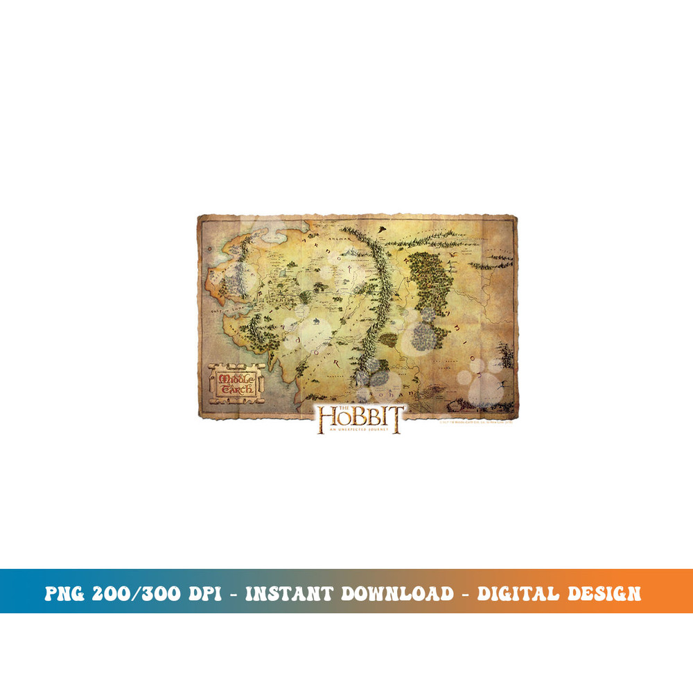 Hobbit Middle Earth Map Longsleeve T Shirt Long Sleeve png, sublimation.jpg