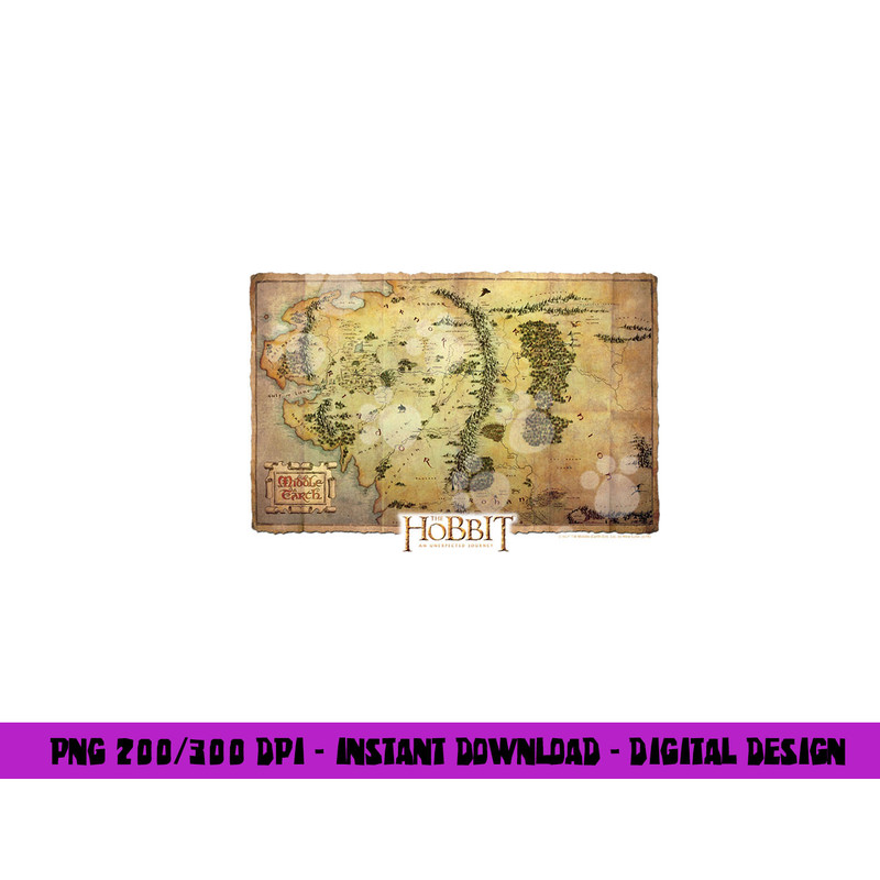 Hobbit Middle Earth Map Longsleeve T Shirt Long Sleeve  png, sublimation .jpg