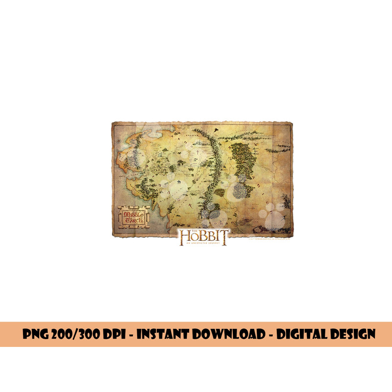 Hobbit Middle Earth Map Longsleeve T Shirt Long Sleeve  png, sublimation .jpg