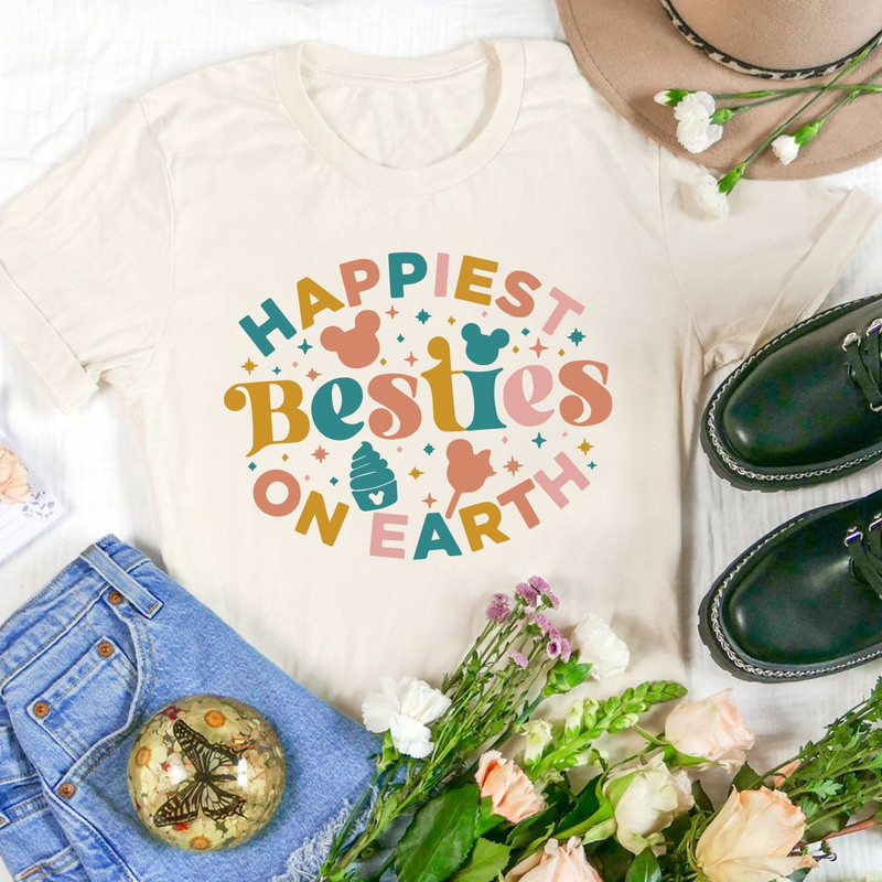 Happiest Besties On Earth Shirt, Theme Park Shirt, Mouse Shirt Trip, Matching WDW Family Shirts, Cute Custom Park Shirt - 1.jpg