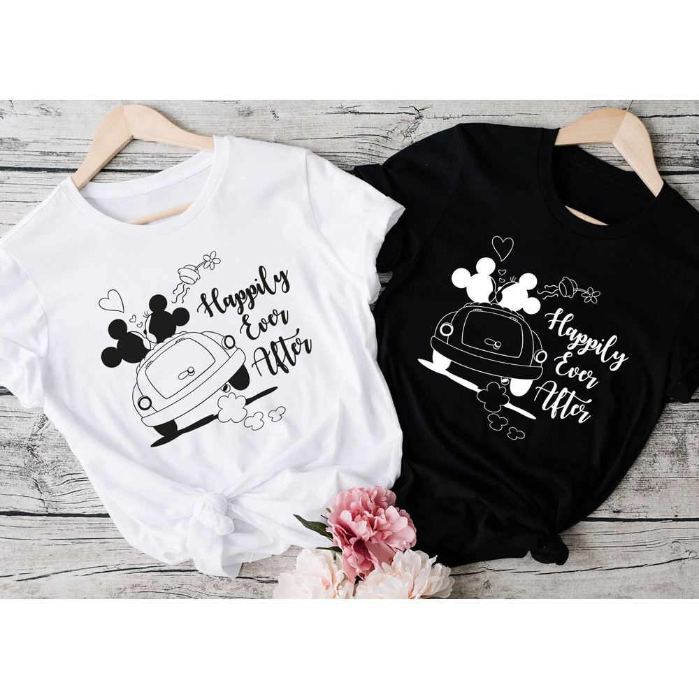 Happily Ever After Disney Shirt, Just Married Mickey And Minnie,Disney Bride And Groom Gift,Couple Tees,Disney Wedding, Disney Honeymoon Tee - 1.jpg