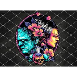 frankenstein and bride png, halloween png, zombie png