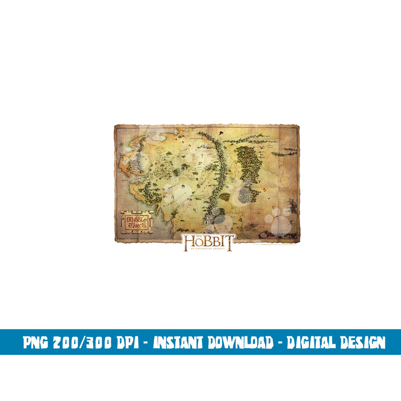 Hobbit Middle Earth Map Longsleeve T Shirt Long Sleeve png, sublimation .jpg