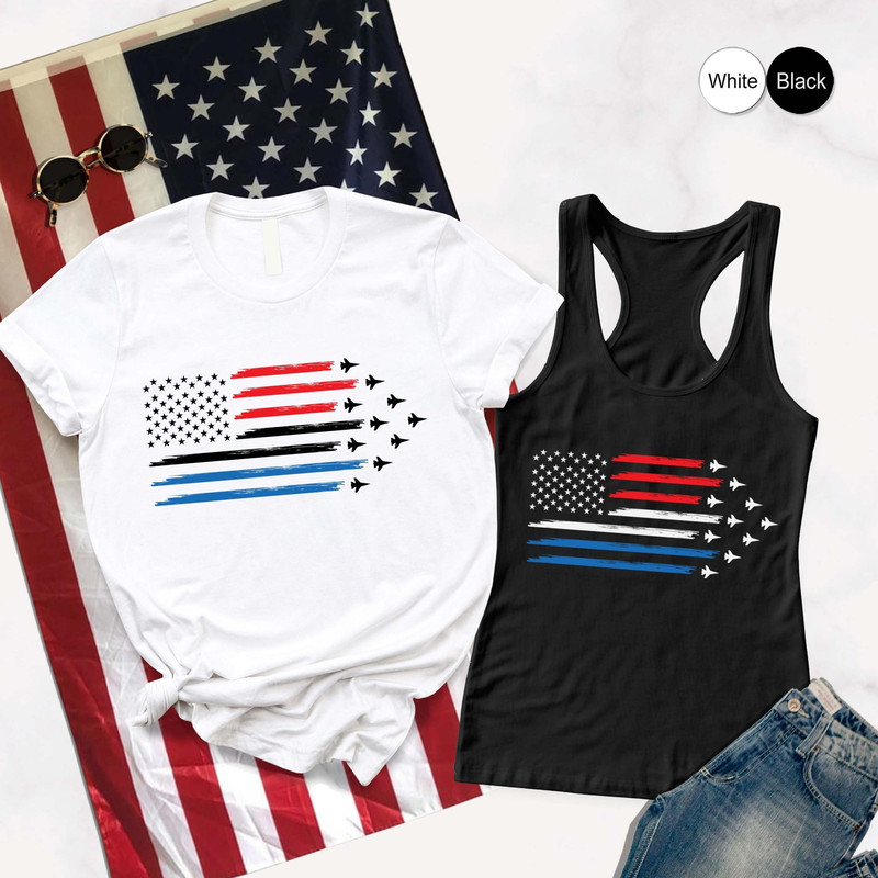 Red White Blue Air Force Flyover Shirt, 4th of July Air Force Flyover Blue White Red T Shirt, 4th Of July Freedom, Independence Day Gift - 1.jpg