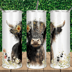 baby highland cow in bucket tumbler,baby highland cow in bucket skinny tumbler,animals tumblers