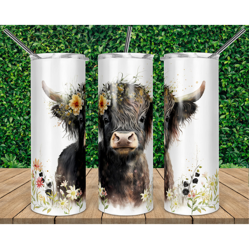 Baby Highland Cow in Bucket Tumbler,Baby Highland Cow in Bucket Skinny Tumbler,animals Tumblers.png