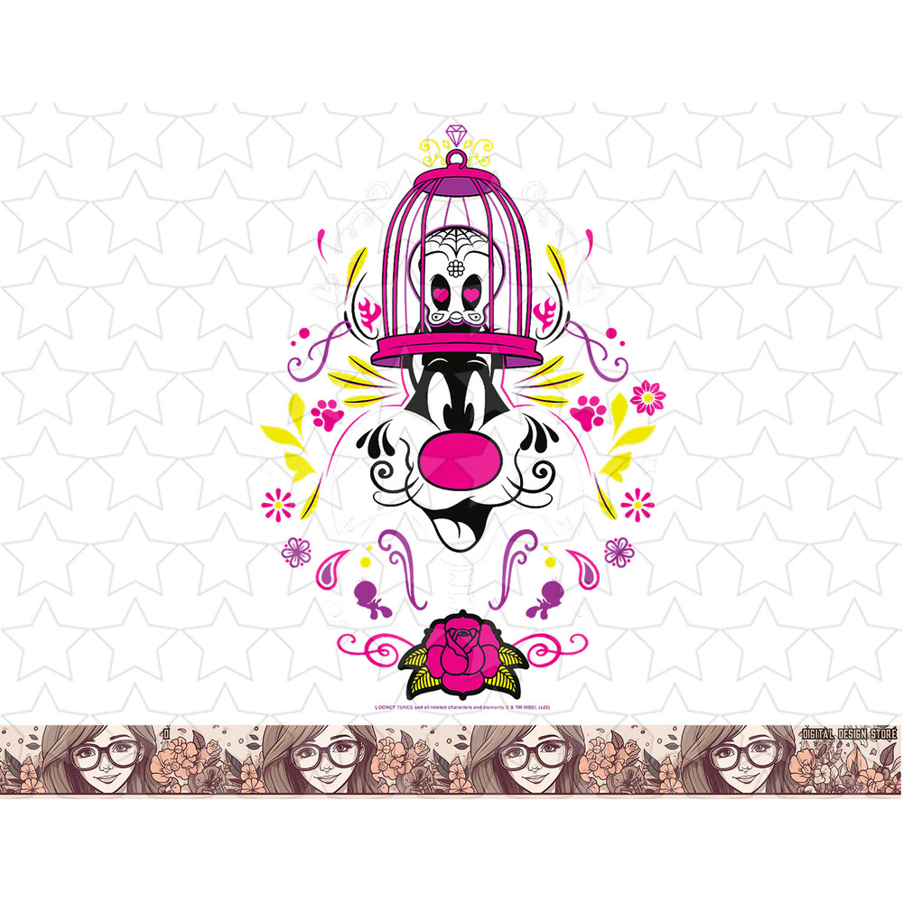 Looney Tunes Halloween Sylvester & Tweety Sugar Skull png, sublimation, digital download .jpg