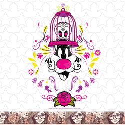 looney tunes halloween sylvester & tweety sugar skull png, sublimation, digital download