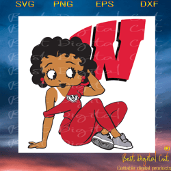 wisconsin badgers betty boop, sport svg, football