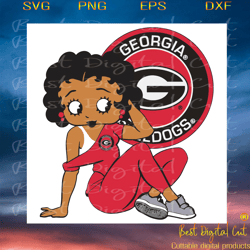 georgia bulldogs betty boop, sport svg, football s