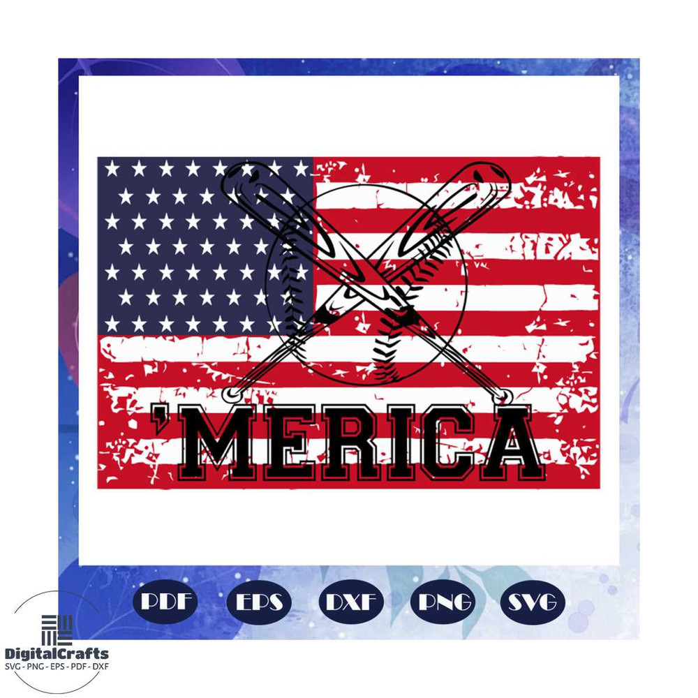 Merica baseball american flag svg national baseball baseball svg baseball gift independence gift