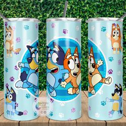 blue dog tumbler, blue dog skinny tumbler, blue dog 20oz skinny tumbler