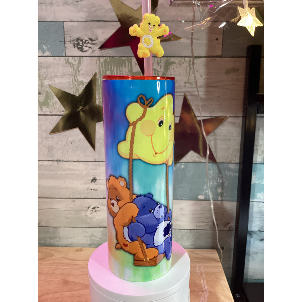 Carebears On Swing Tumbler Carebears On Swing Skinny Tumbler Carebears On Swing 20oz Skinny Tumbler.png